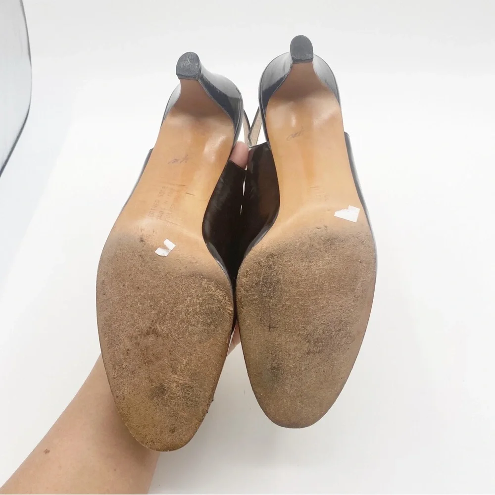 Salvatore Ferragamo Black Slingback Heels Party Cute Fancy Shoes 8.5 size